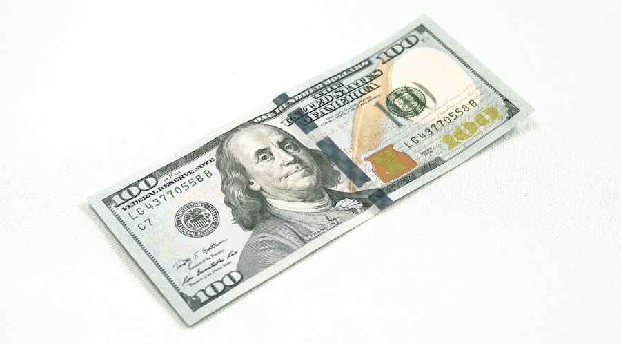 US dollar banknote representing payroll