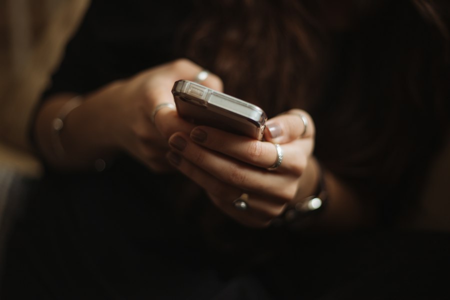 Person texting on a smartphone